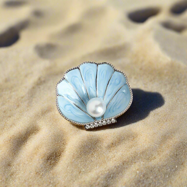 Blue Shell Brooch