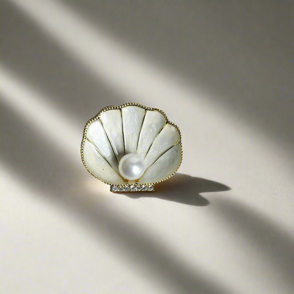 White Shell Brooch