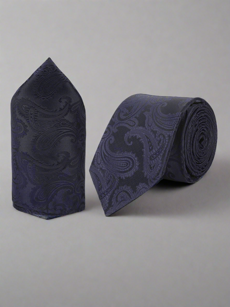 Blue Paisley Necktie & Pocket Square Giftset