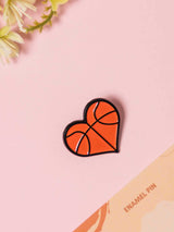 Basketball Heart Enamel Pin - TOSSIDO