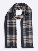 Beige & Black Check Muffler - TOSSIDO