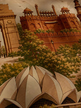 Beige Delhi Monuments City Scarf - TOSSIDO