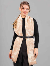 Beige Floral Premium Muffler - TOSSIDO
