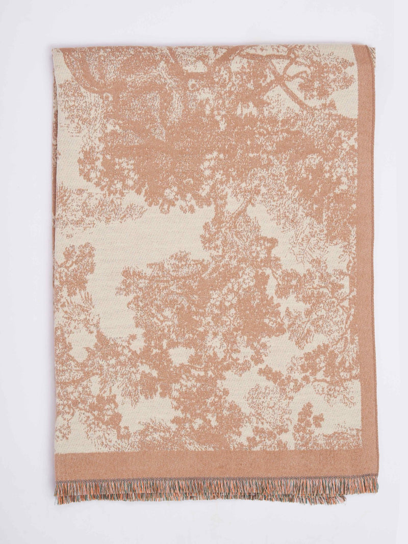 Beige Floral Premium Muffler - TOSSIDO