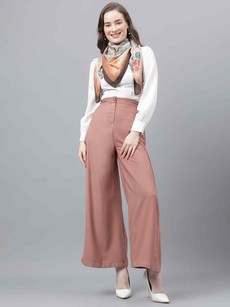 Beige Floral Scarf & Scarf Bag Set - TOSSIDO