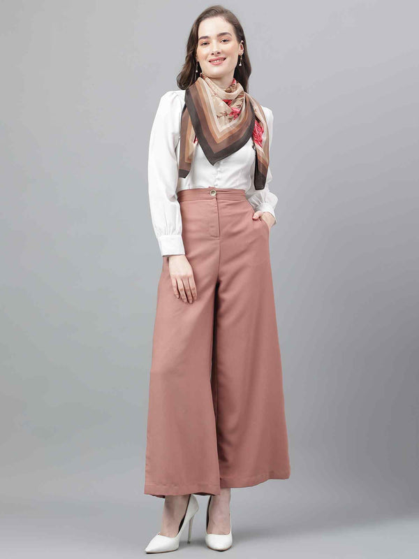Beige Floral Scarf & Scarf Bag Set - TOSSIDO