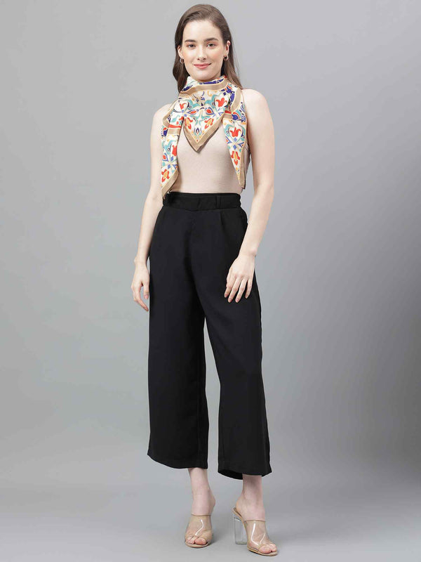 Beige Floral Scarf & Scarf Bag Set - TOSSIDO