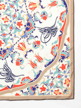 Beige Floral Scarf & Scarf Bag Set - TOSSIDO
