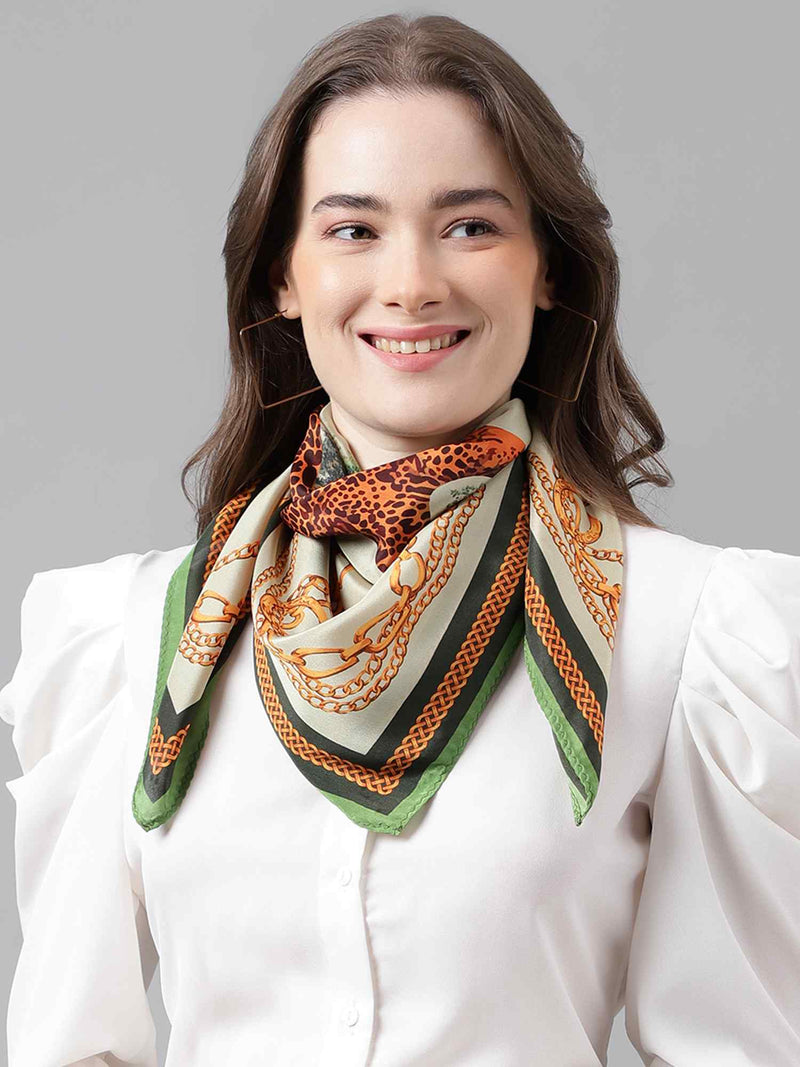 Beige Novelty Scarf & Scarf Bag Set - TOSSIDO