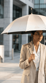 Beige & White Merger Umbrella - TOSSIDO