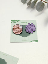 Believe in Ghosts & You Deserve Flower Enamel Pin Set of 2 - TOSSIDO
