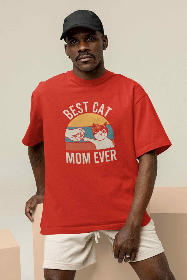 Best Cat Mom Ever Oversized Tee - TOSSIDO