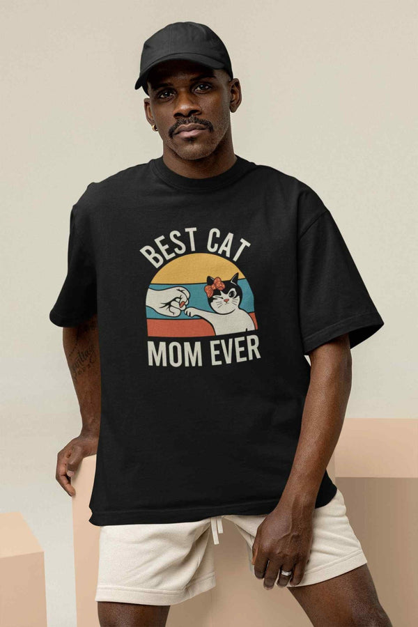 Best Cat Mom Ever Oversized Tee - TOSSIDO