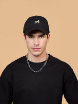 Black A Embroidered Baseball Cap