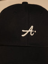 Black A Embroidered Baseball Cap
