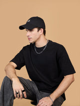 Black A Embroidered Baseball Cap