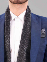 Black Abstract Reversible Stole & Pocket Square Set - TOSSIDO