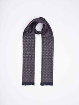 Black Abstract Reversible Stole & Pocket Square Set - TOSSIDO
