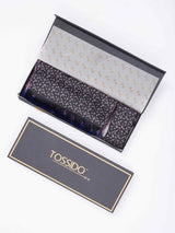 Black Abstract Reversible Stole & Pocket Square Set - TOSSIDO