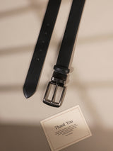 Black & Burgundy Textured Reversible Leather Belt