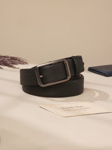 Black & Dark Brown Saffiano Reversible Leather Belt