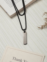 Black Bar Pendant Men's Chain - TOSSIDO