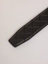 Black Basket Weave No-Hole Men's Belt - TOSSIDO