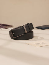 Black & Brown Saffiano Reversible Leather Belt - TOSSIDO