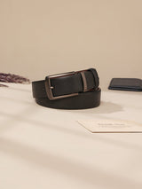 Black & Burgundy Textured Reversible Leather Belt - TOSSIDO