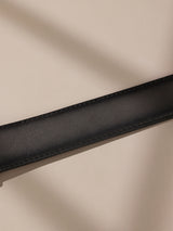 Black Burnished Leather Belt