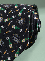 Black Champagne Printed Necktie - TOSSIDO