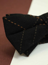 Black Check Bowtie & Pocket Square Set - TOSSIDO