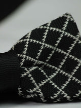 Black Checkered Knitted Bow Tie - TOSSIDO