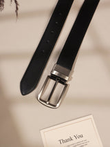 Black Classic Leather Belt - TOSSIDO