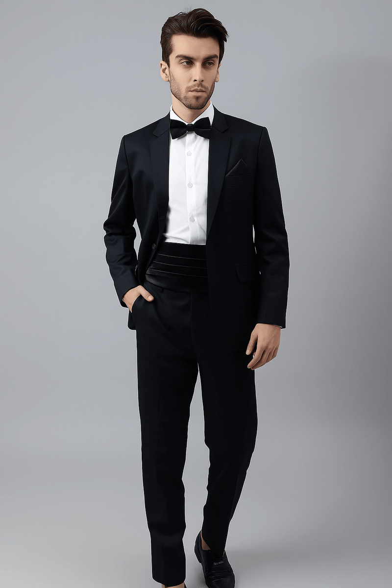 Black Cummerbund Set - TOSSIDO