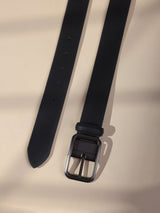 Black & Dark Brown Saffiano Reversible Leather Belt - TOSSIDO