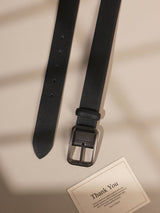 Black & Dark Brown Saffiano Reversible Leather Belt - TOSSIDO