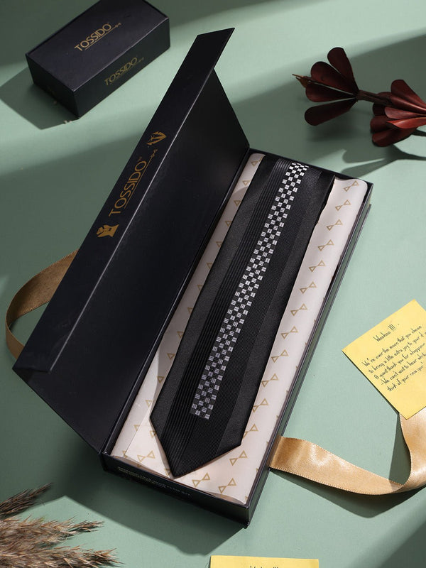 Black Designer Necktie - TOSSIDO