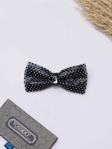 Black Diamond Studded Bowtie Brooch - TOSSIDO