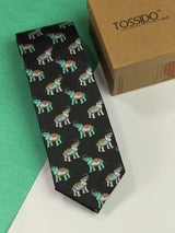 Black Elephant Necktie - TOSSIDO
