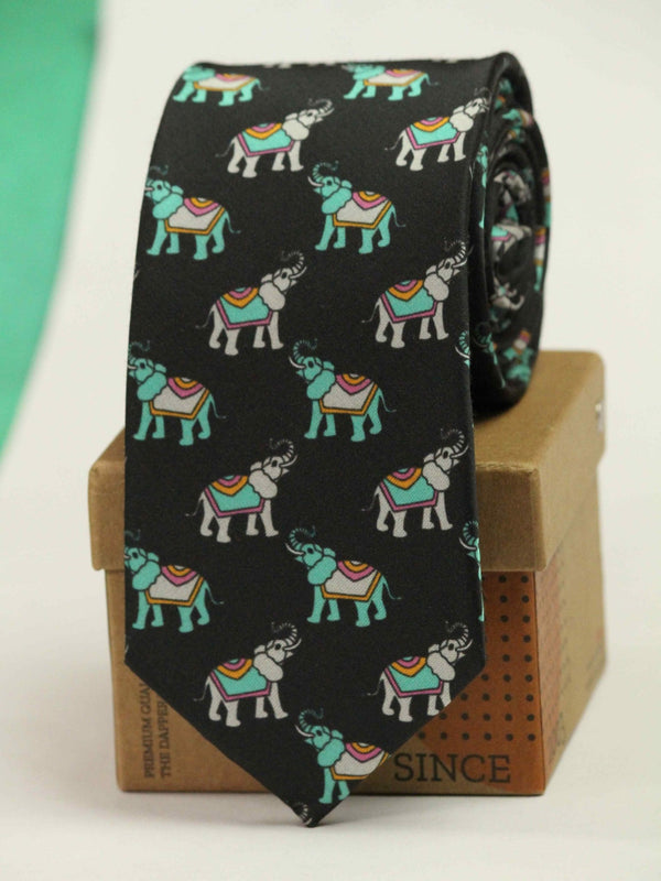 Black Elephant Necktie - TOSSIDO