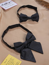 Black Floral Bowtie Set for Men and Dogs - TOSSIDO