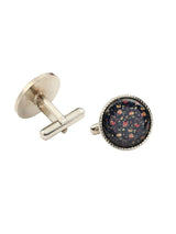 Black Floral Cufflink - TOSSIDO