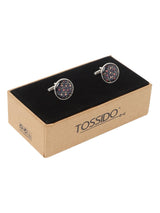 Black Floral Cufflink - TOSSIDO