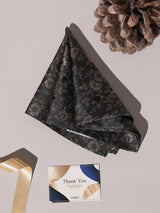 Black Floral Performance Silk™ Pocket Square - TOSSIDO