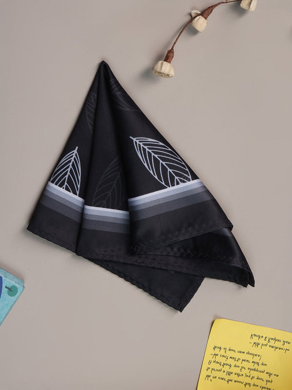Black Floral Pocket Square - TOSSIDO