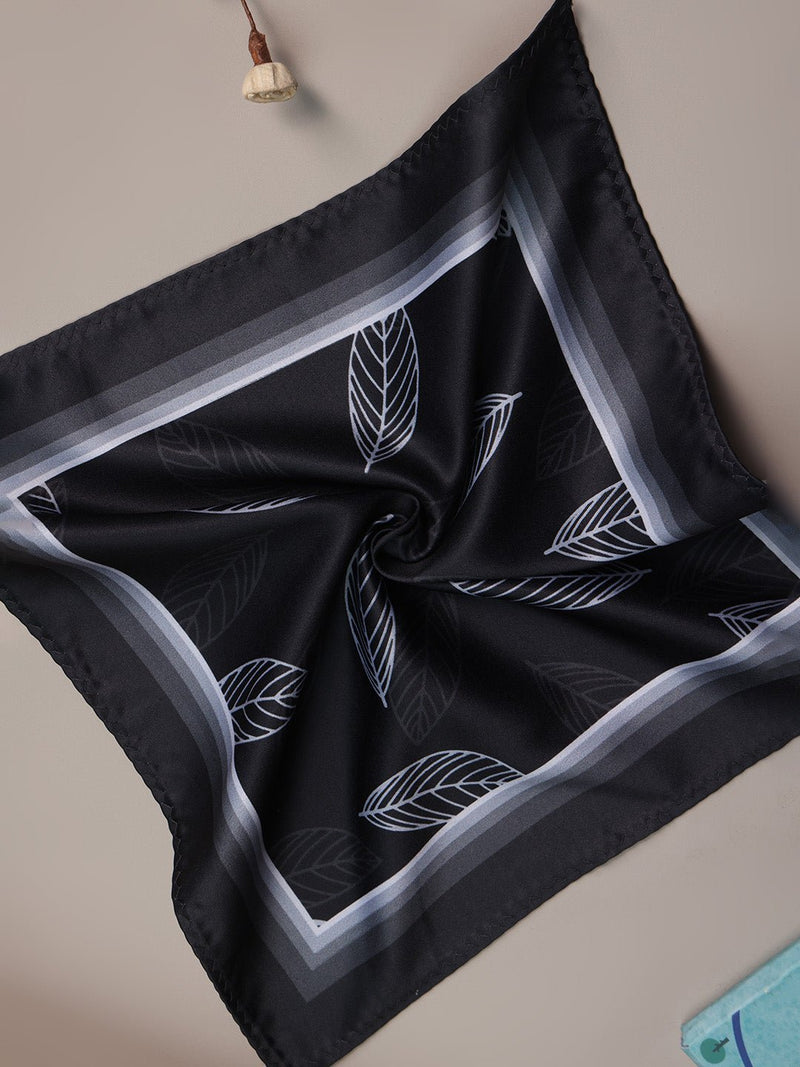 Black Floral Pocket Square - TOSSIDO