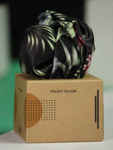 Black Floral Pocket Square - TOSSIDO