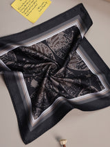 Black Floral Pocket Square - TOSSIDO