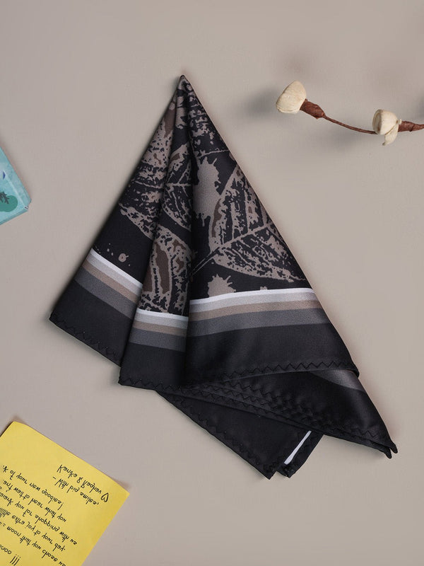 Black Floral Pocket Square - TOSSIDO